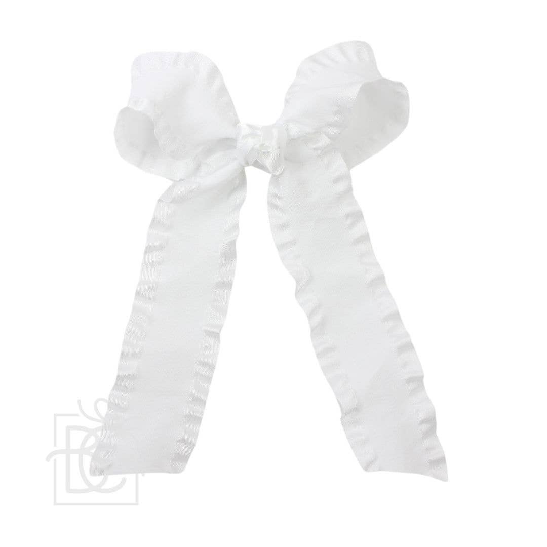 Double Ruffle Tail Hair Bow (Two Colors Available)