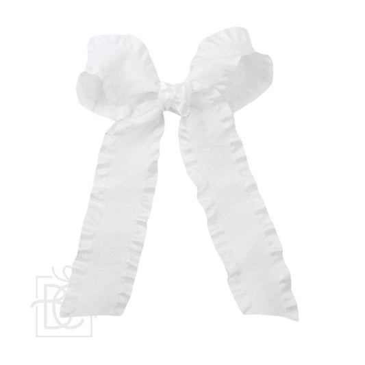 Double Ruffle Tail Hair Bow (Two Colors Available)