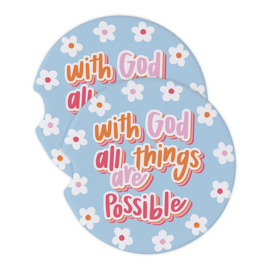 All Things Are Possible Car Coaster Set