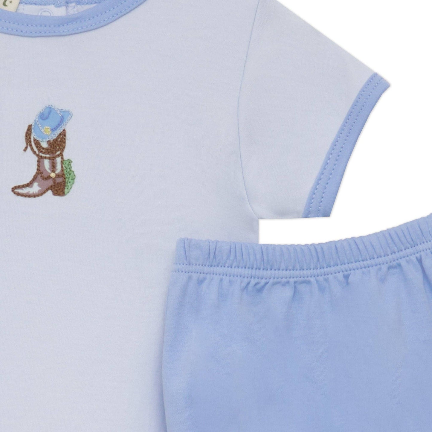 Boots and Blooms Blue Diaper Cover Set