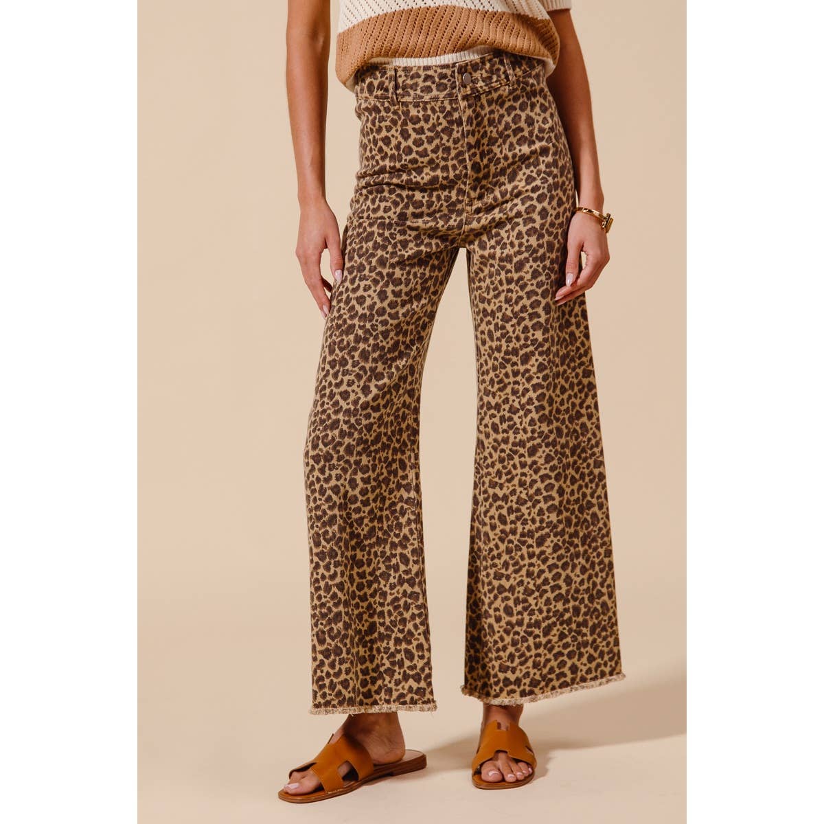 Can’t Be Tamed Mid Rise Leopard Denim Pants