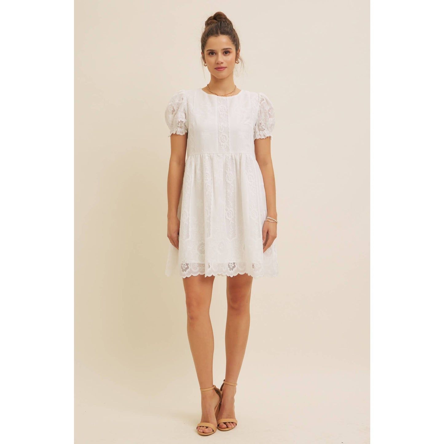 Timeless White Lace Detail Dress