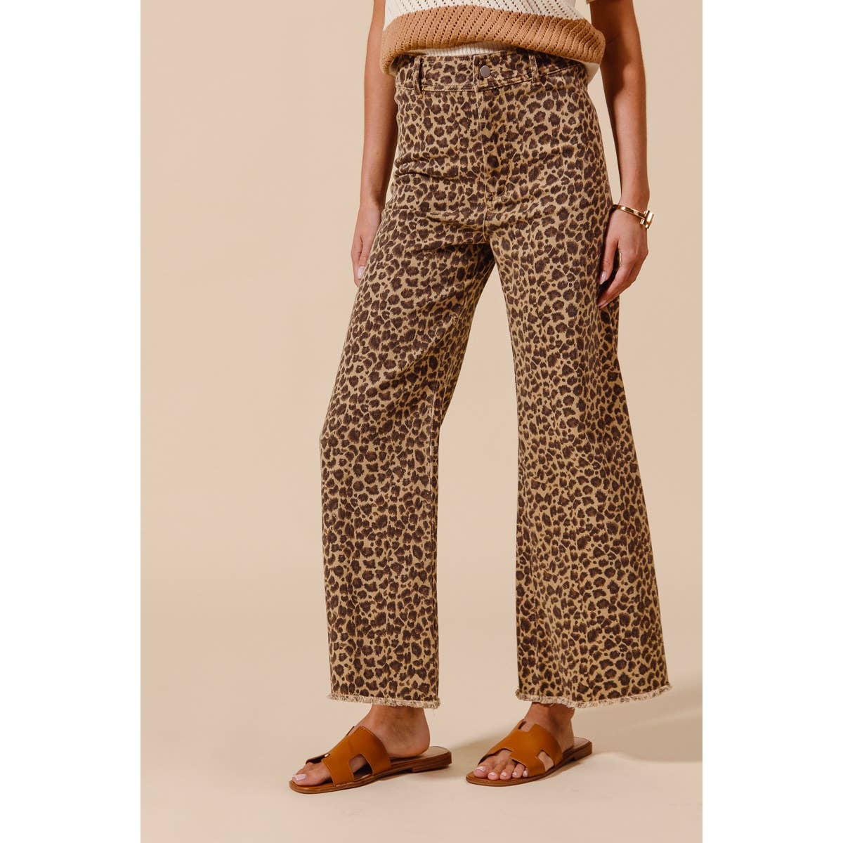 Can’t Be Tamed Mid Rise Leopard Denim Pants