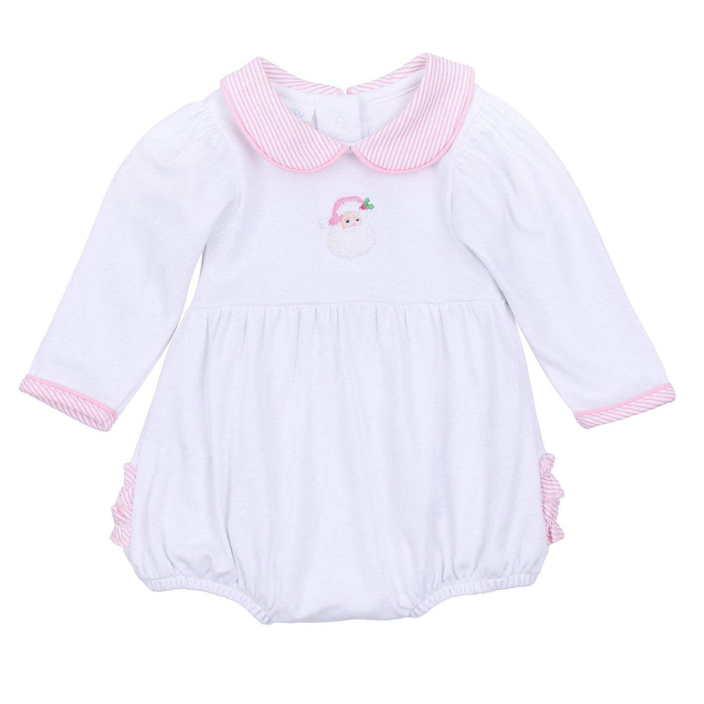 Santa Baby Collared Long Sleeve Bubble - Pink