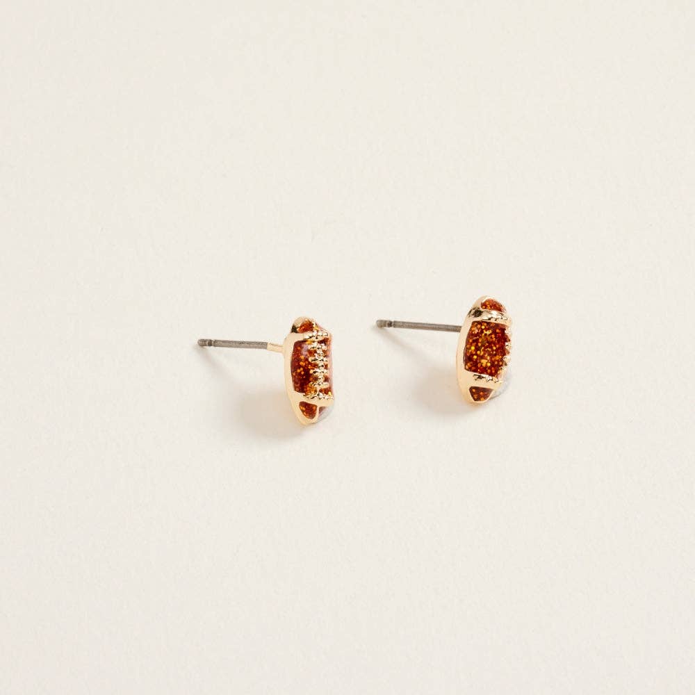 Glitter Football Game Day Post Earrings