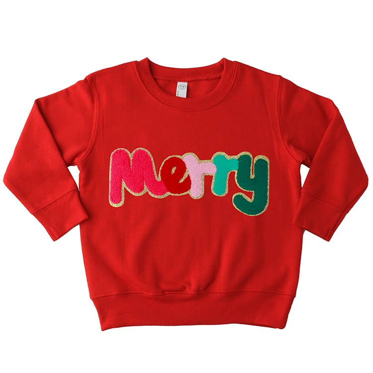 Girls Chenille Merry Sweatshirt