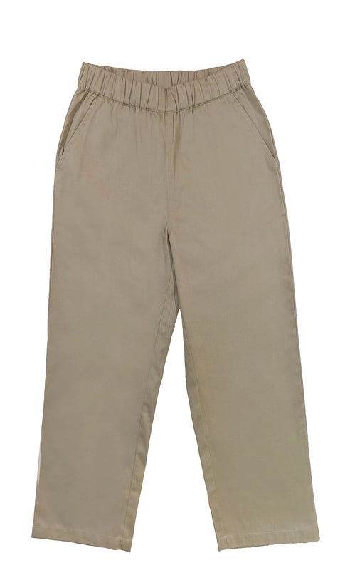 Naples Elastic Waistband Khaki Pants