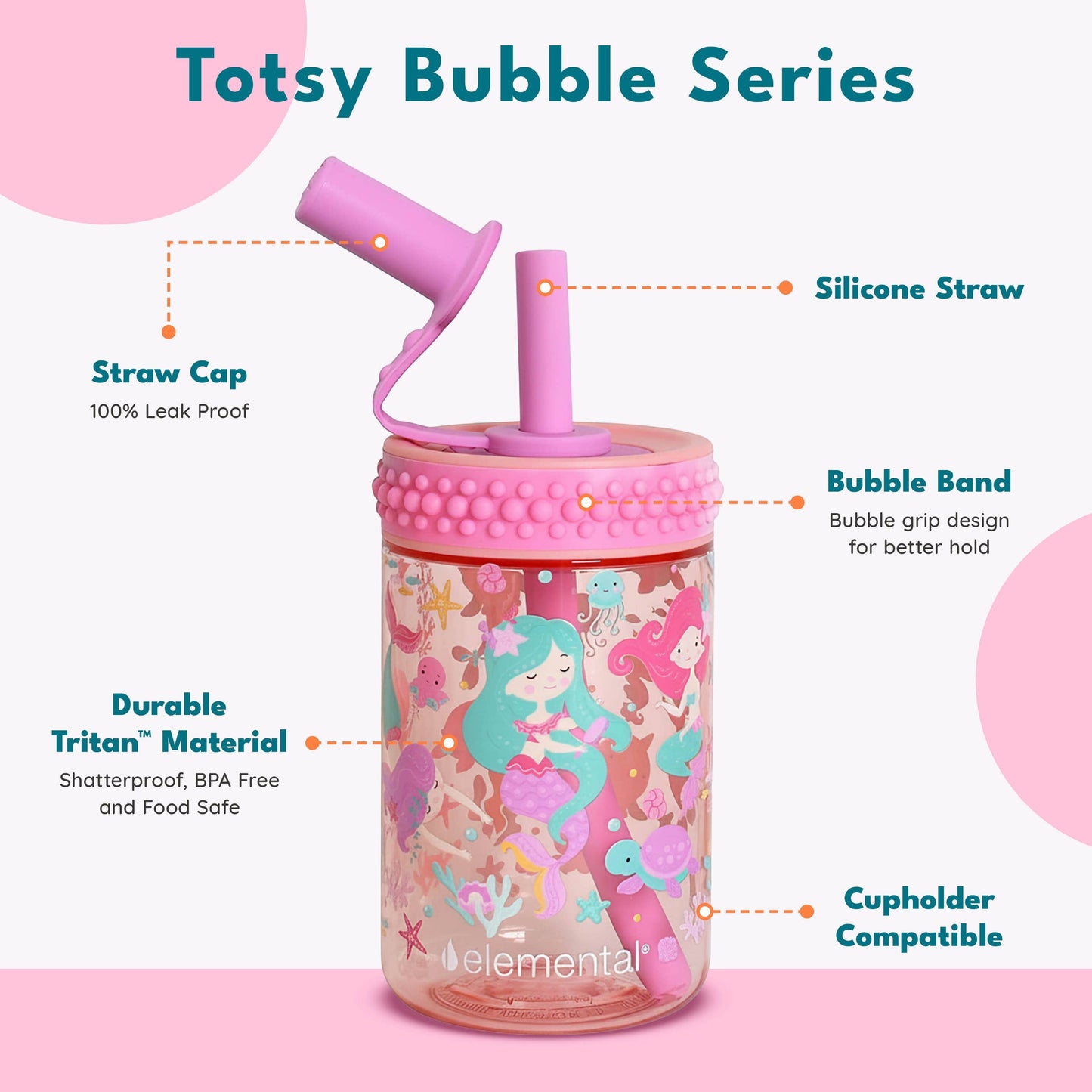 Kids Leakproof Bubble Grip Cup - Sky Blue Tie Dye
