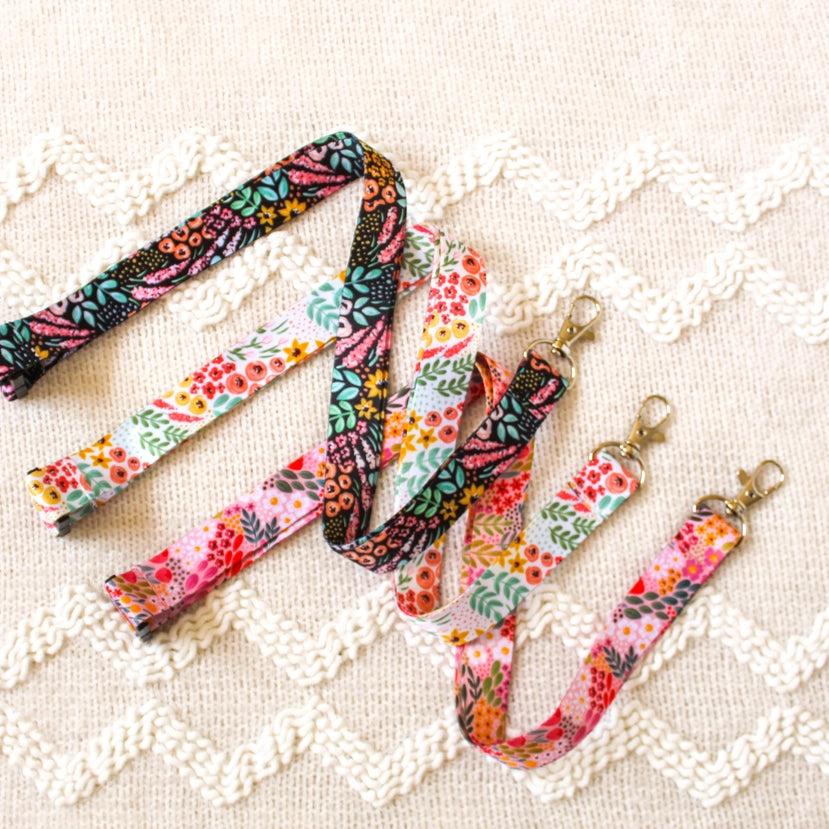 White Floral Breakaway Lanyard