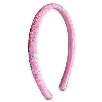 Girl's Pink Thin Glitter Headband