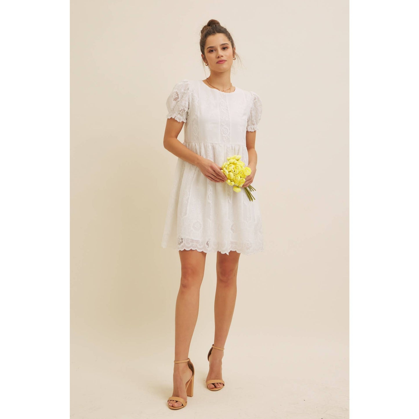 Timeless White Lace Detail Dress