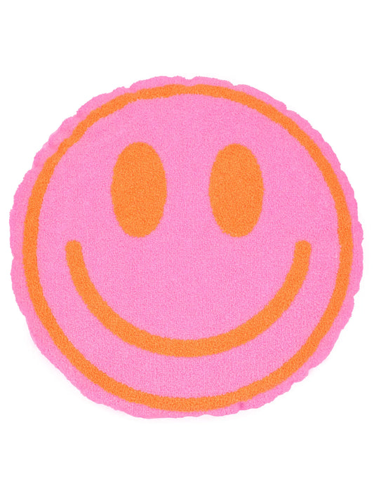 Pink Happy Face Chenille Plush