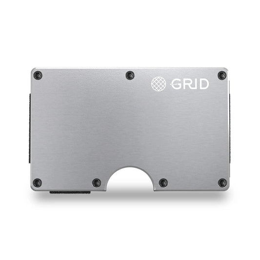 Silver Aluminum Grid Wallet