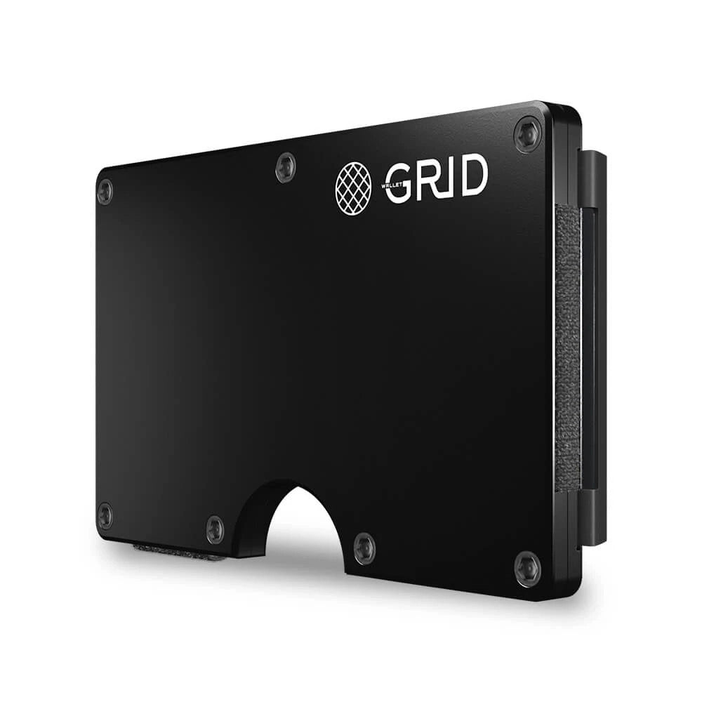 Black Aluminum Grid Wallet