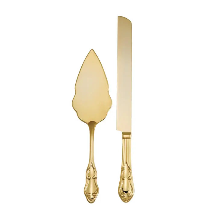 Gold Cake Knife & Server Set