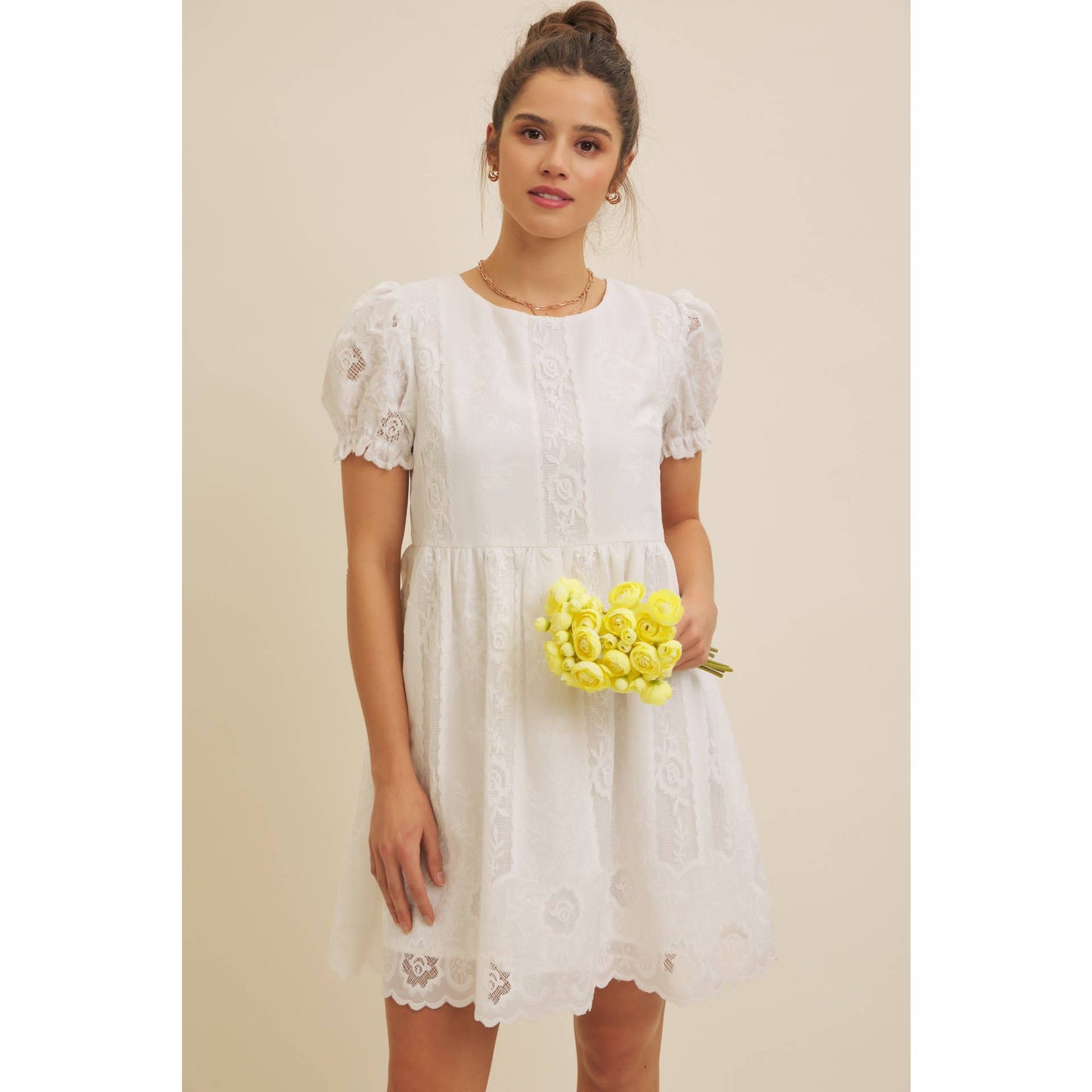Timeless White Lace Detail Dress