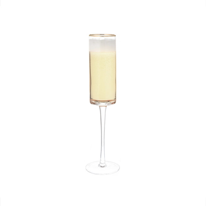 Gold Rim Champagne Flute Set