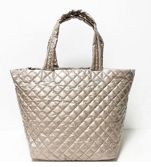 Debra Diamond Metallic Gold Patent Tote