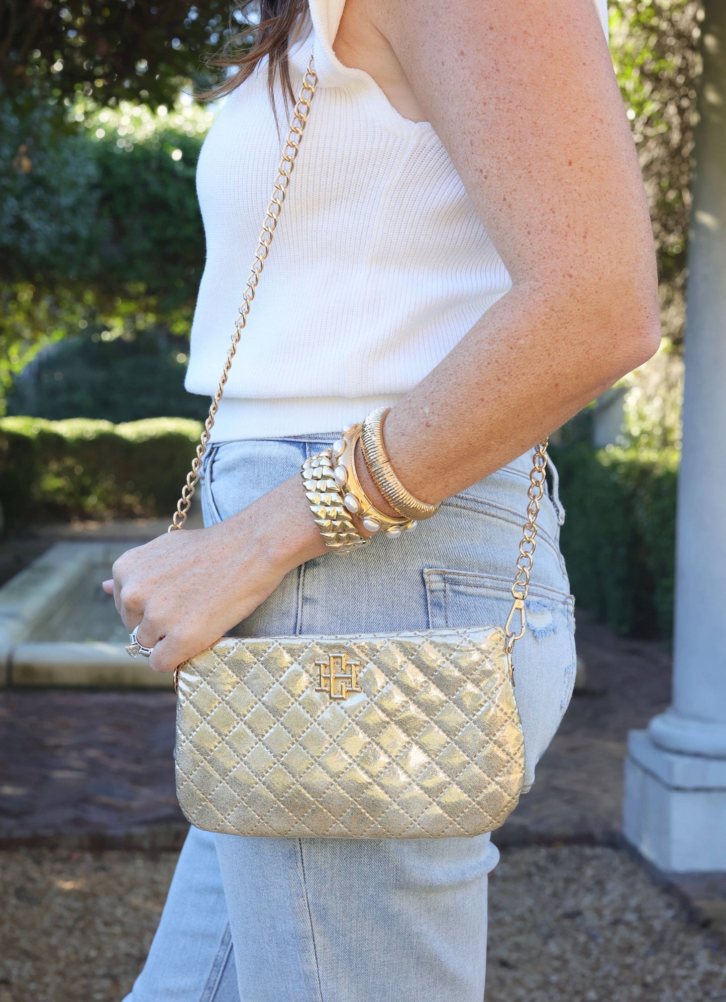 Livi Quilted Crossbody - Champagne Pop