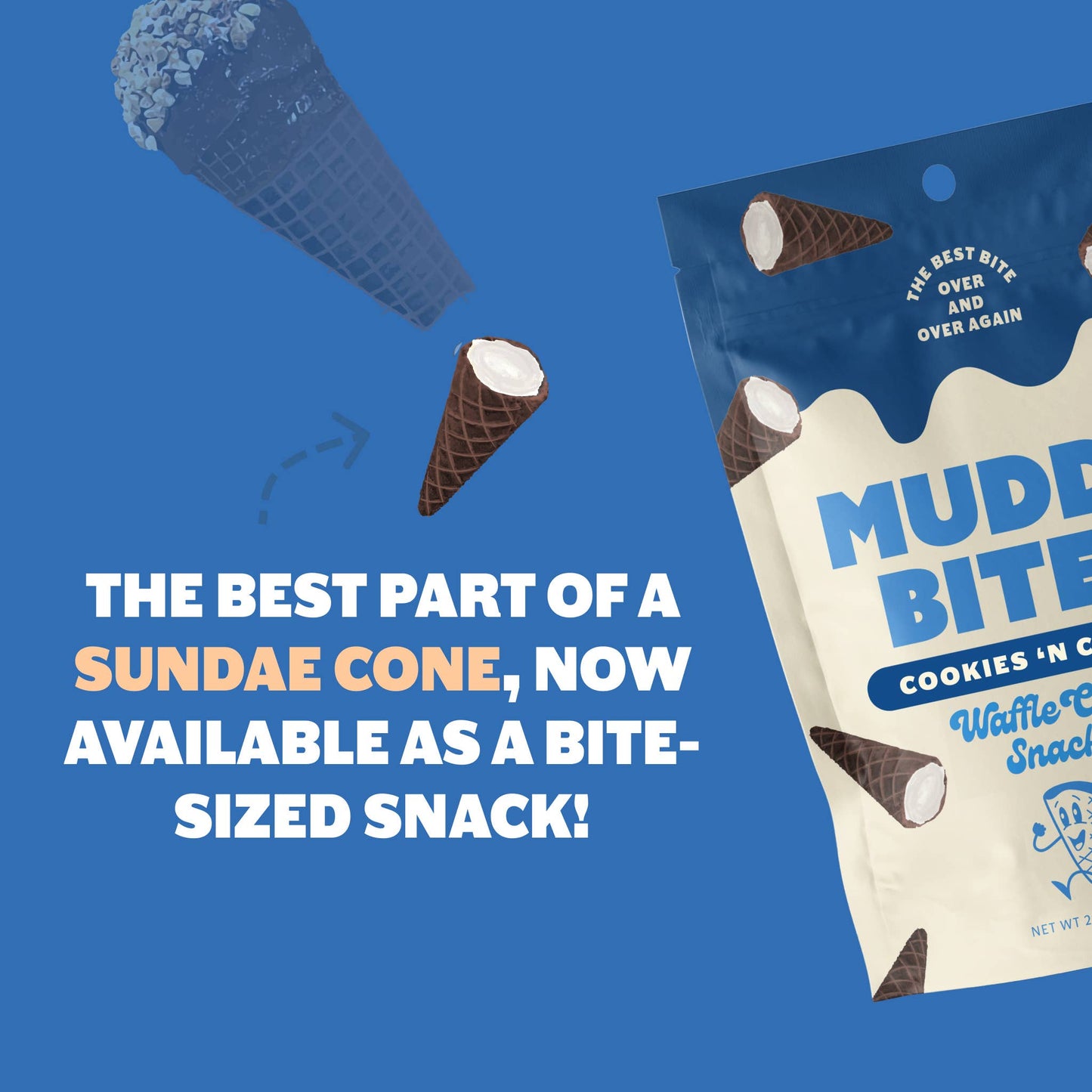Muddy Bites Cookies 'N Cream Waffle Cones Snacks
