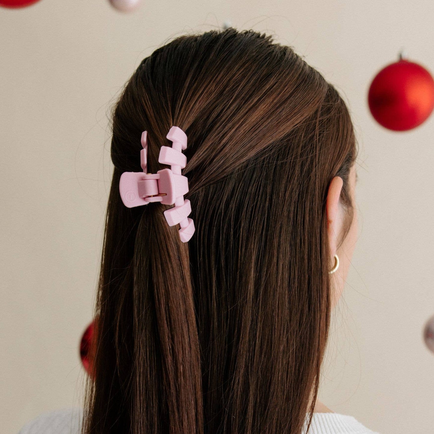 Teleties Classic Hair Clip | Small | Merry Pinkmas