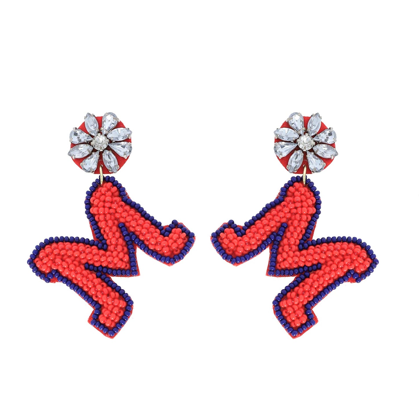 Ole Miss M Beaded Earrings