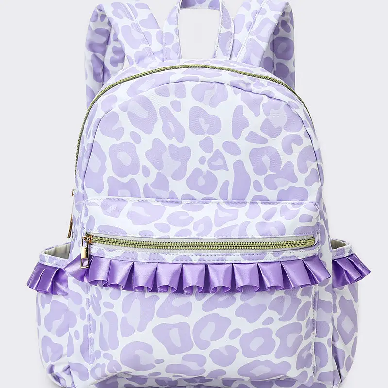 Cheetah Printed Ruffle Backpack