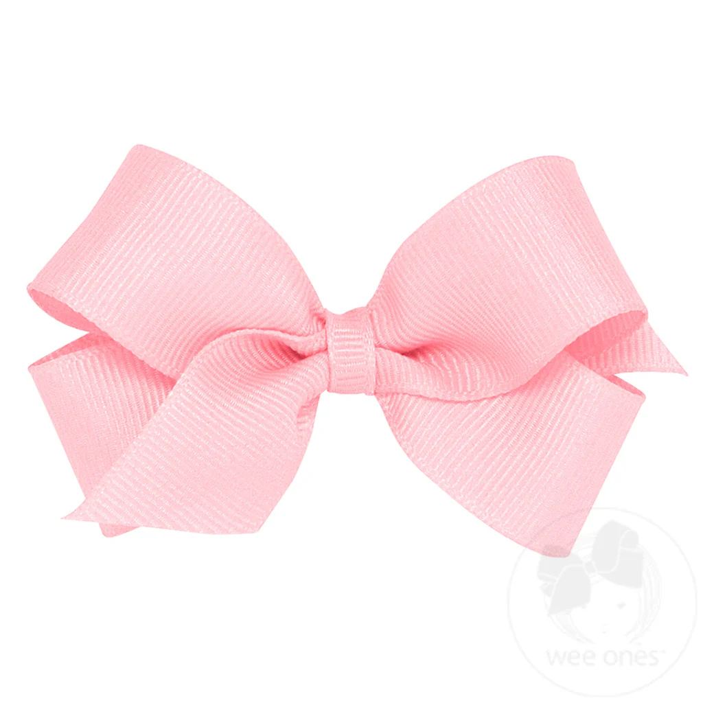 Light Pink Classic Grosgrain Hair Bow (Plain Wrap)
