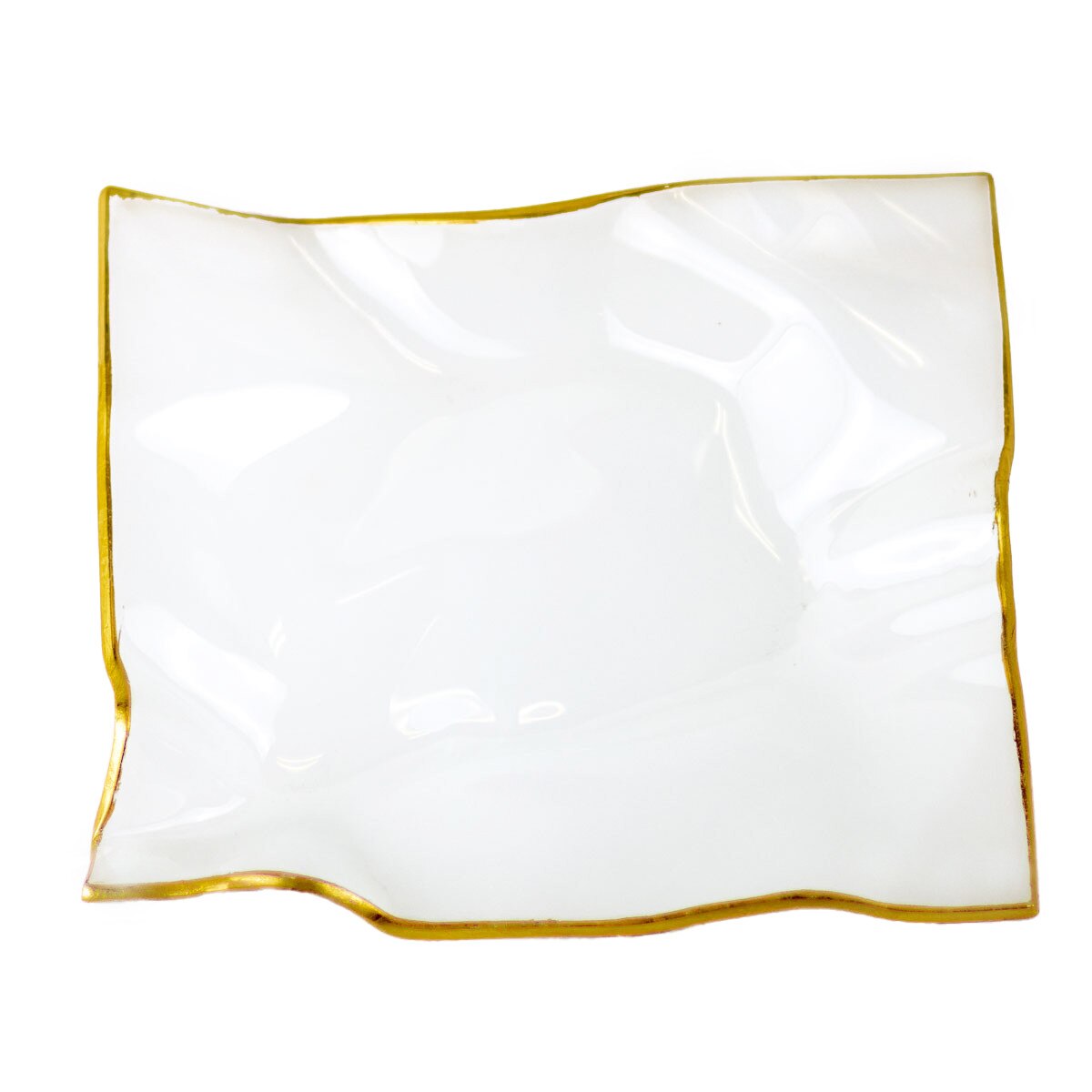 Prescott Ripple Serving Platter Frosted/Gold