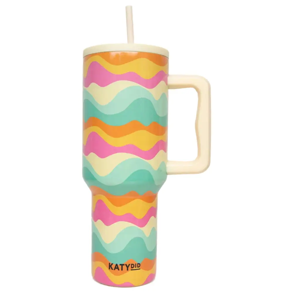 Neon Abstract Colors Tumbler with Handle