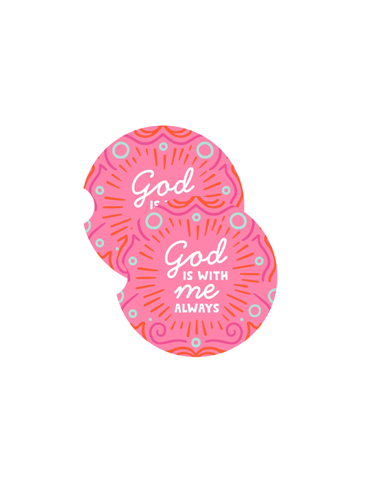 God is With Me Car Coasters