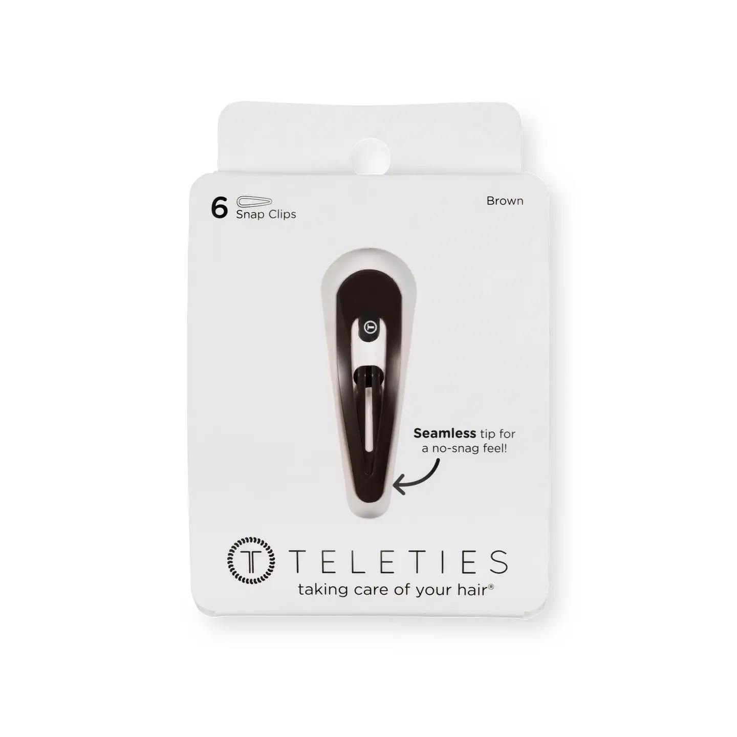 Teleties Snap Clip | Brown | 6 Count