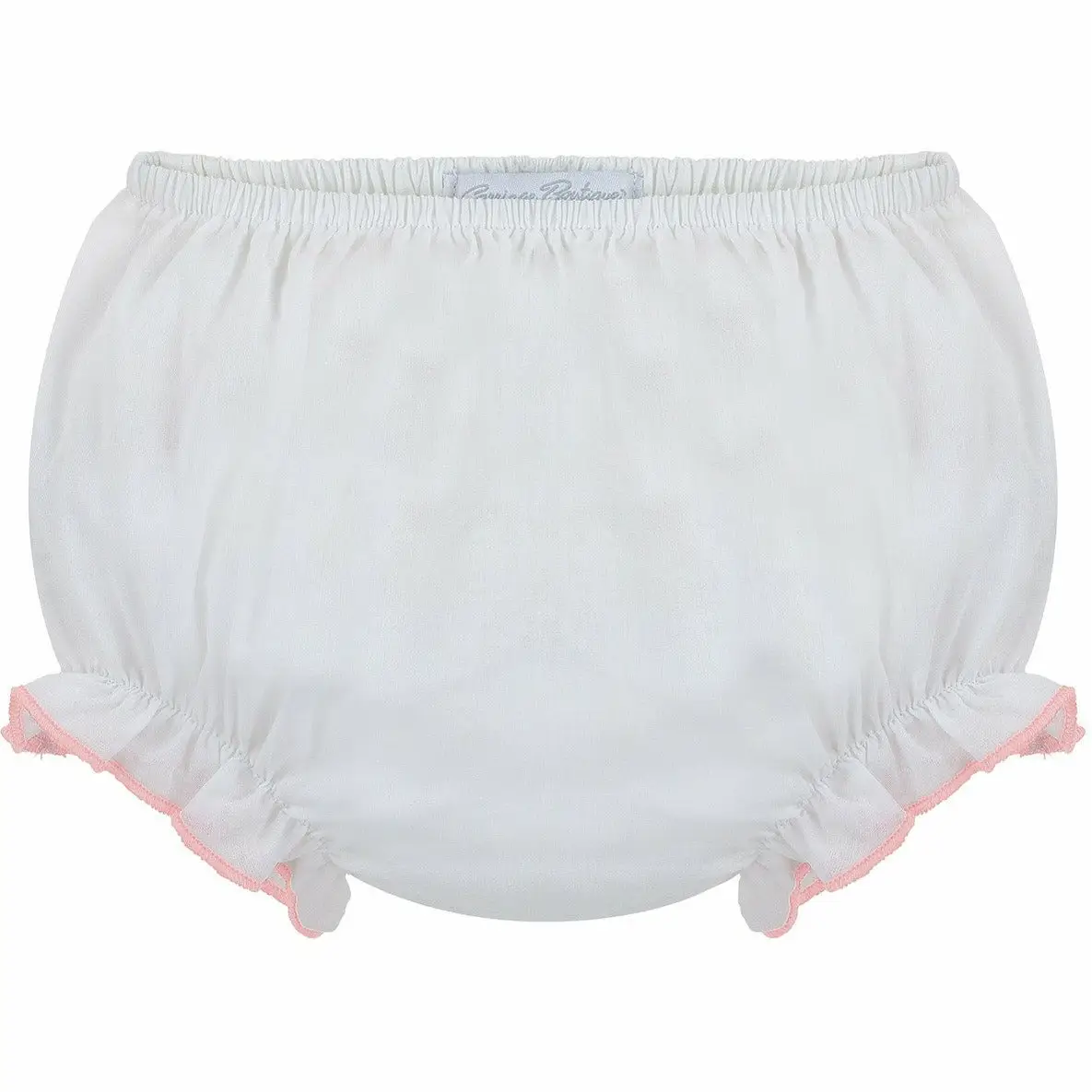 Baby Girl Pink Trim Ruffle Diaper Cover