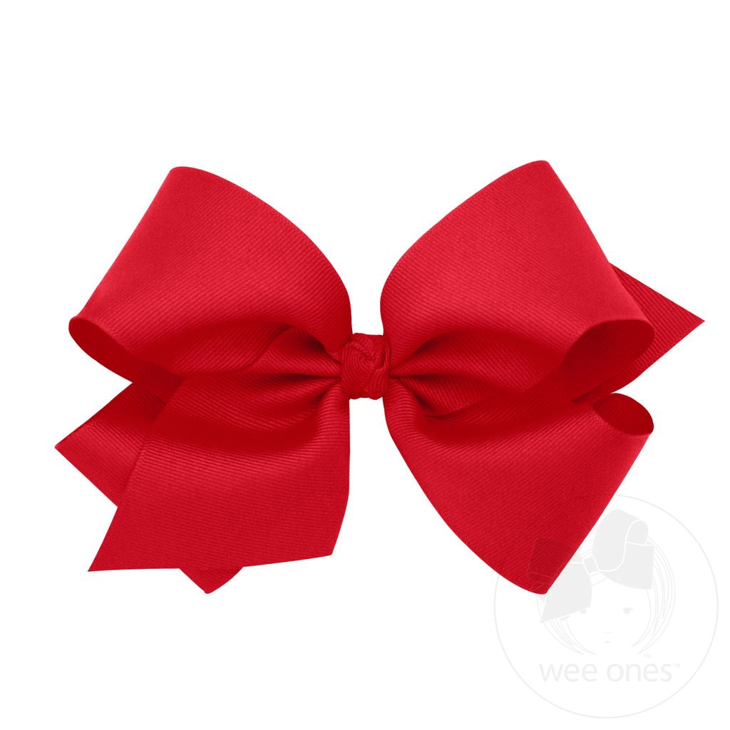 Red Classic Grosgrain Hair Bow (Knot Wrap)