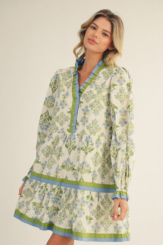 Blue Belle Long Sleeve Dress