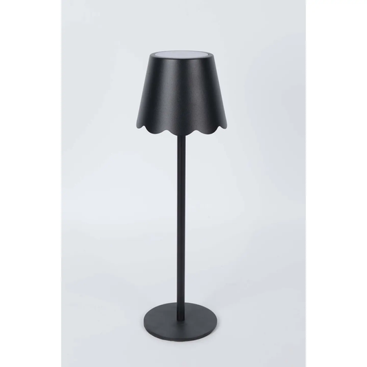 Black Scalloped LED Rechargeable Touch Lamp