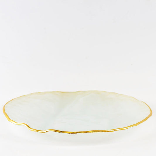 Preston Ripple Serving Plate Frosted/Gold