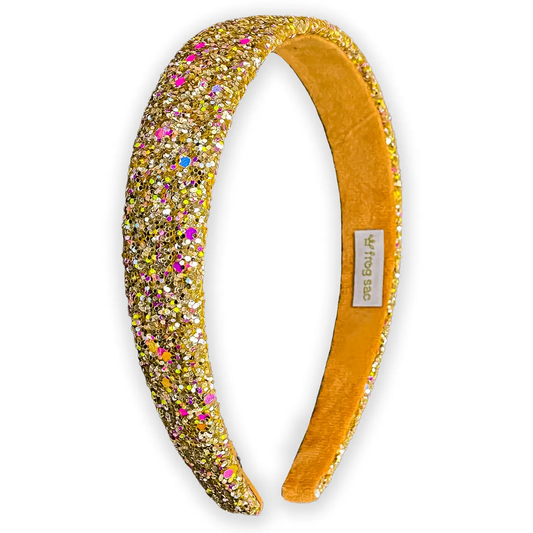 Girl's Tapered Gold Glitter Headband
