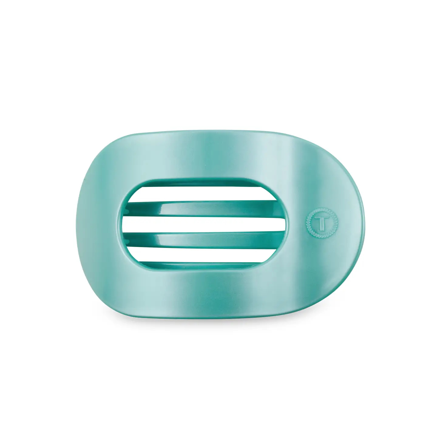 Teleties Round Flat Hair Clip | Medium | Totally Turquoise