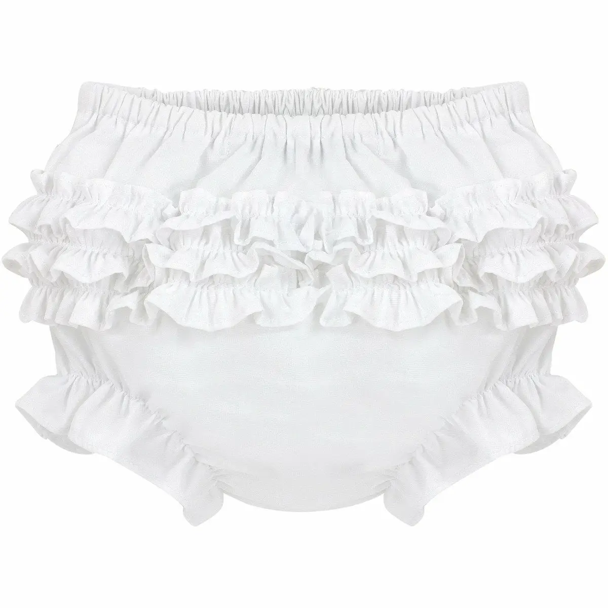 Baby Girl White Ruffle Diaper Cover