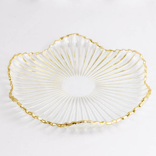 Gatsby Glass Serving Platter Clear/Gold