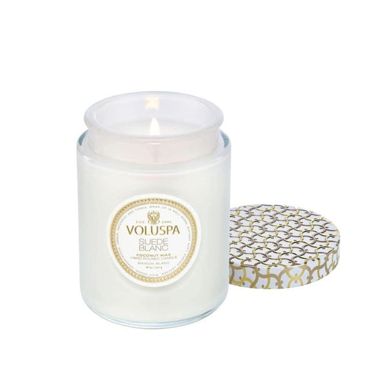 Voluspa Suede Blanc Large Jar Candle