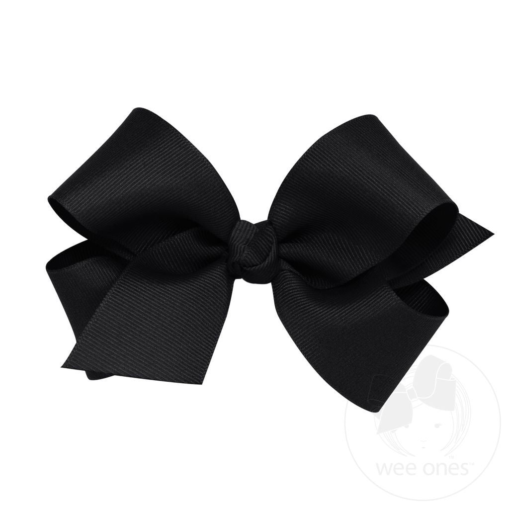 Black Classic Grosgrain Hair Bow (Knot Wrap)