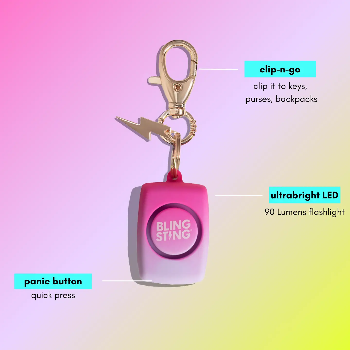Mini Personal Alarm | Pink Ombre