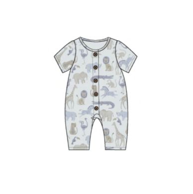 Jungle Jazz Cotton Short-sleeve Coverall