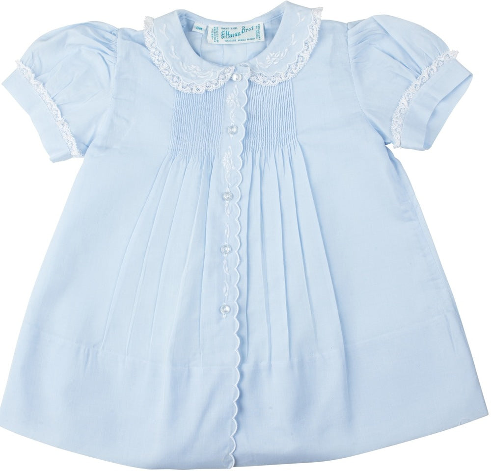 Blue Scalloped Trim Slip Dress