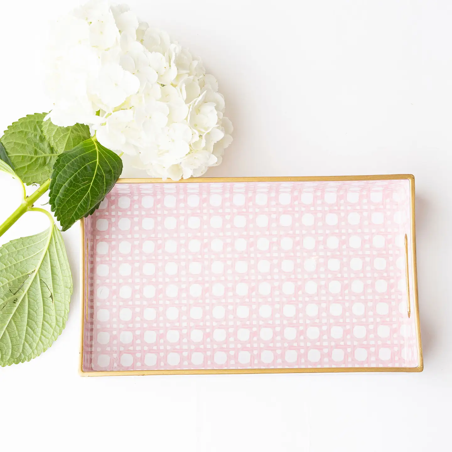 Pink Cane Vanity Tray