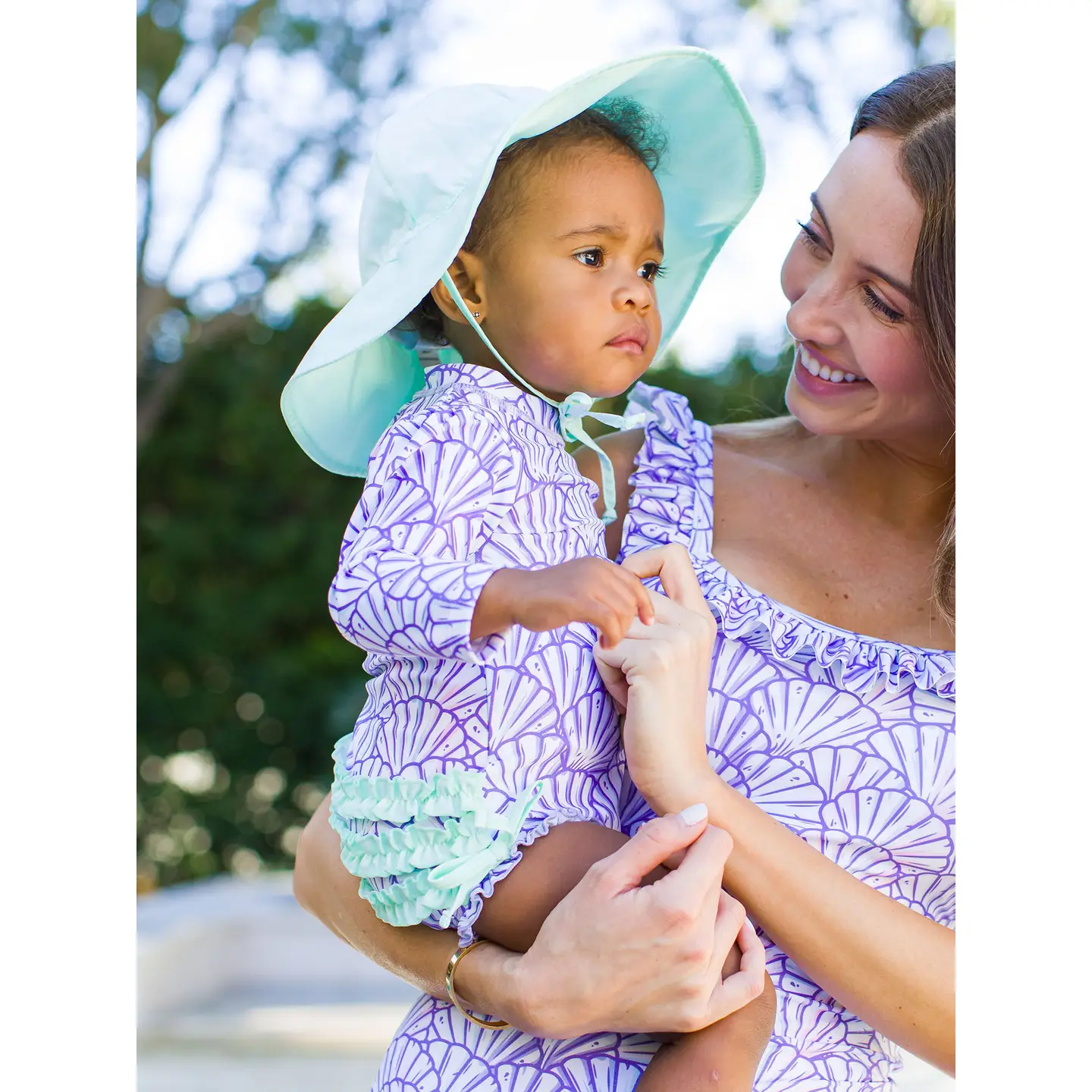 Baby Girls Magical Mermaid Long Sleeve One Piece Rash Guard Swimsuit