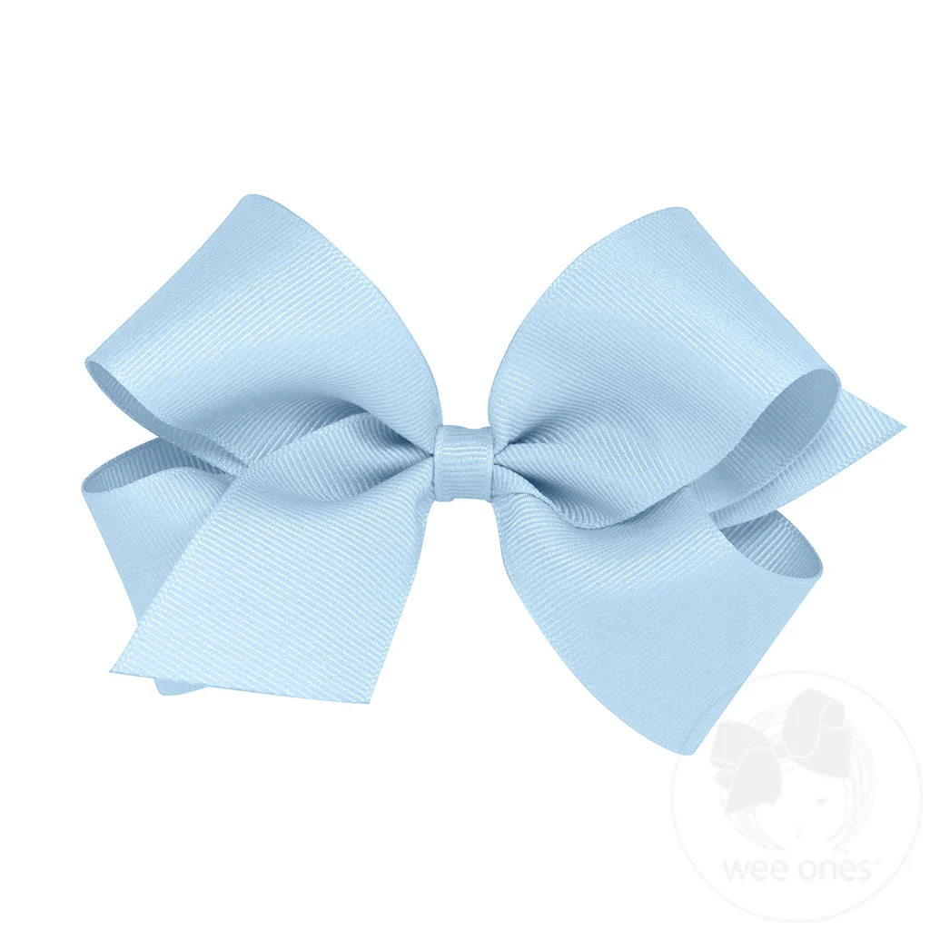 Millennium Blue Classic Grosgrain Hair Bow (Plain Wrap)