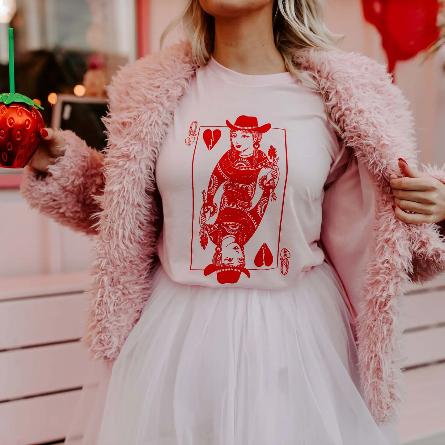 Queen of Hearts Pink Valentine's Shirt